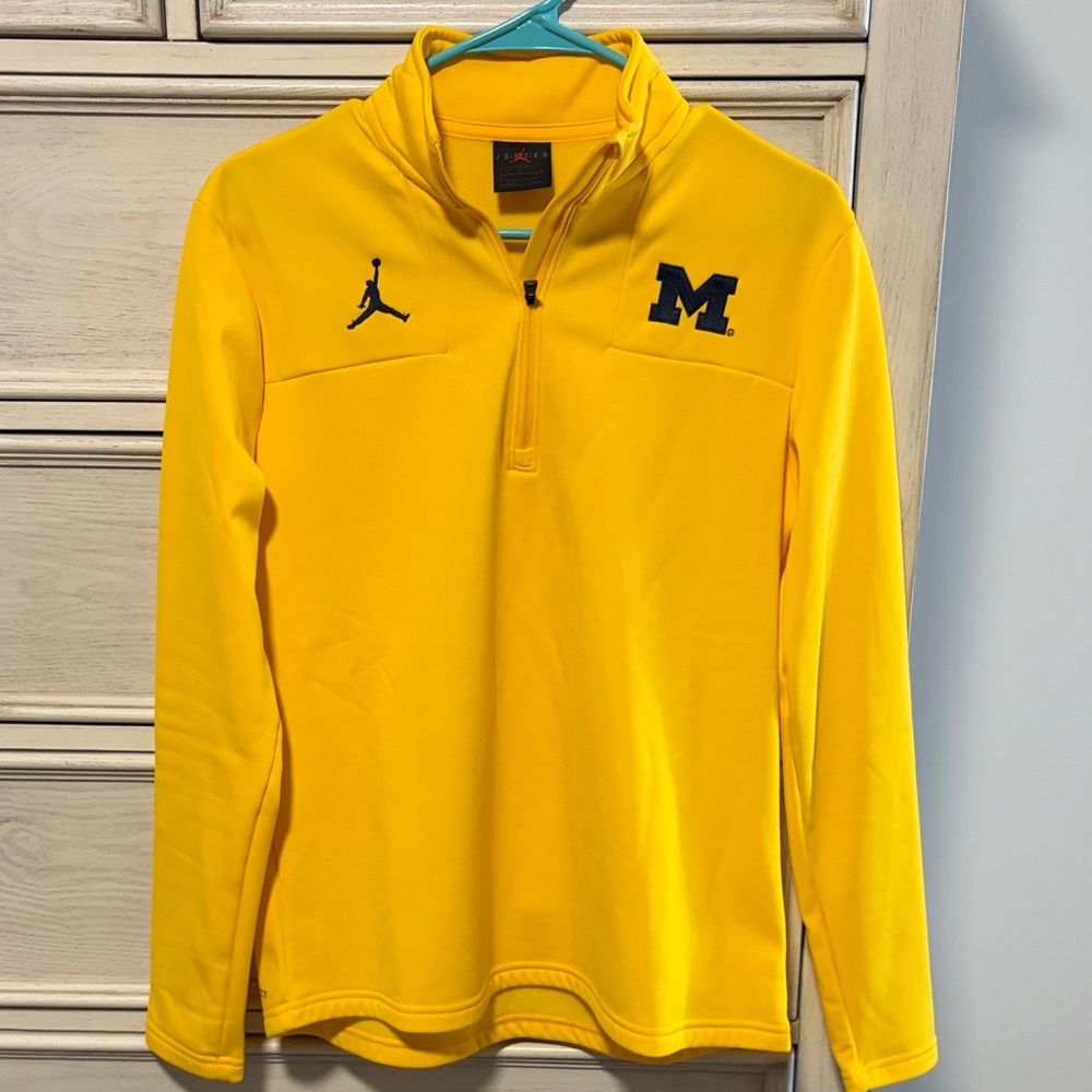 Jordan Nike Yellow Michigan Quarter-Zip